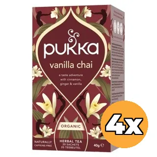 4x Pukka Vanille Chai Tea Bio (20 zakjes)