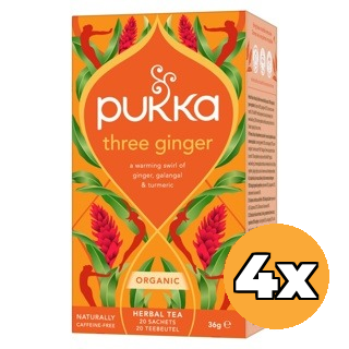 4x Pukka Three Ginger Bio (20 zakjes)