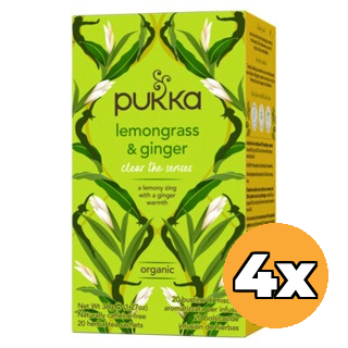 4x Pukka Lemongrass & Ginger Thee Bio (20 zakjes)
