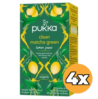 4x Pukka Clean Matchagreen Bio (20 zakjes)