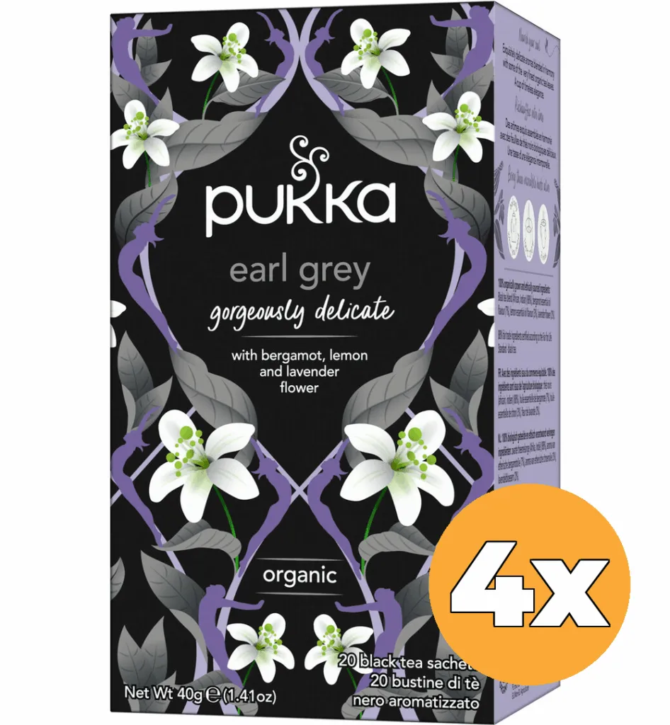 4x Pukka Earl Grey Bio (20 zakjes)