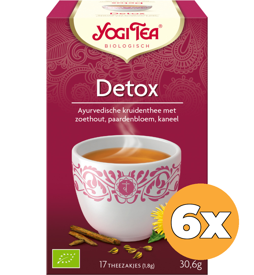 6x Yogi Tea Detox bio (17 stuks)