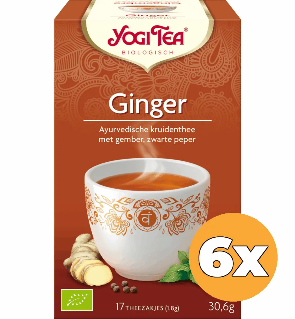 6x Yogi Tea Ginger bio (17 stuks)