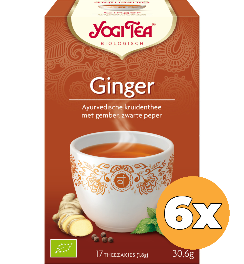 6x Yogi Tea Ginger bio (17 stuks)
