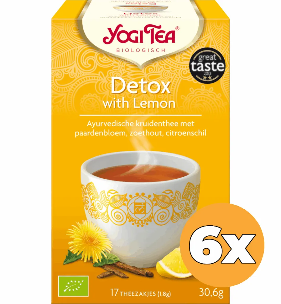 6x Yogi Tea Detox with lemon bio (17 stuks)