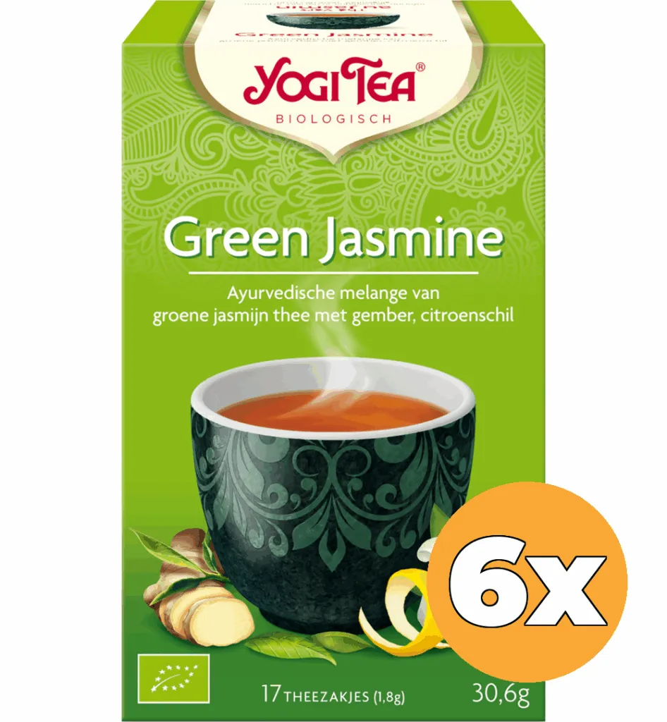 6x Yogi Tea green jasmine bio (17 stuks)