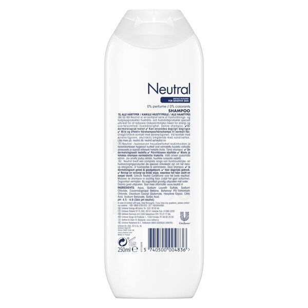 Neutral Shampoo Normaal 0% Parfumvrij (250 ml)
