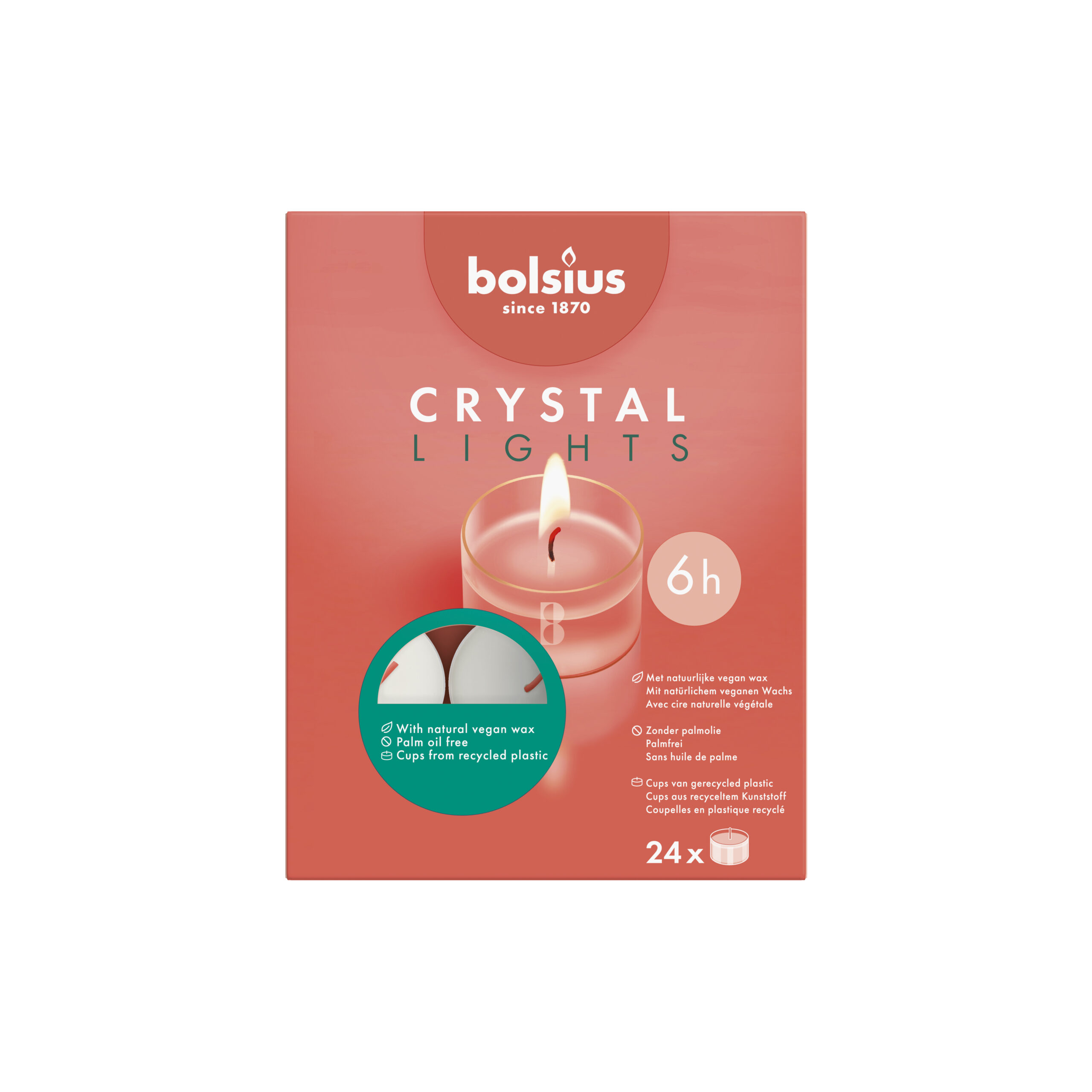 Bolsius Crystal Lights 6 uur (24 stuks)