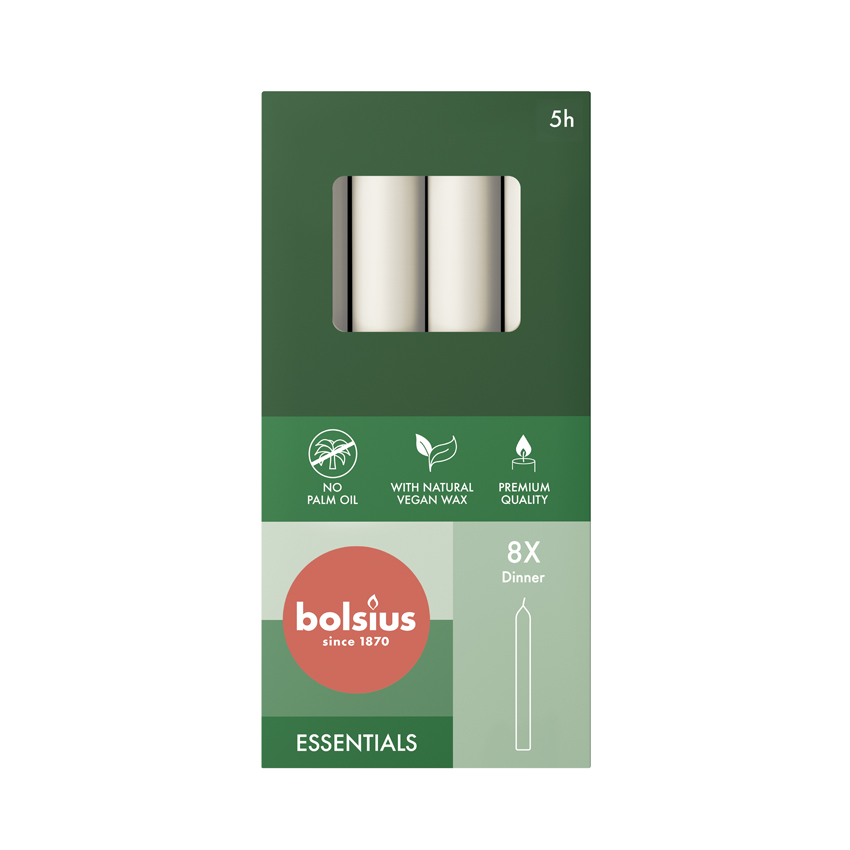 Bolsius Dinerkaarsen 170/20 Cloudy White (8 stuks)