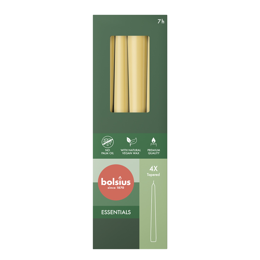 Bolsius Gotische Kaars 245/24 Doos 4 Oat Beige (4 stuks)