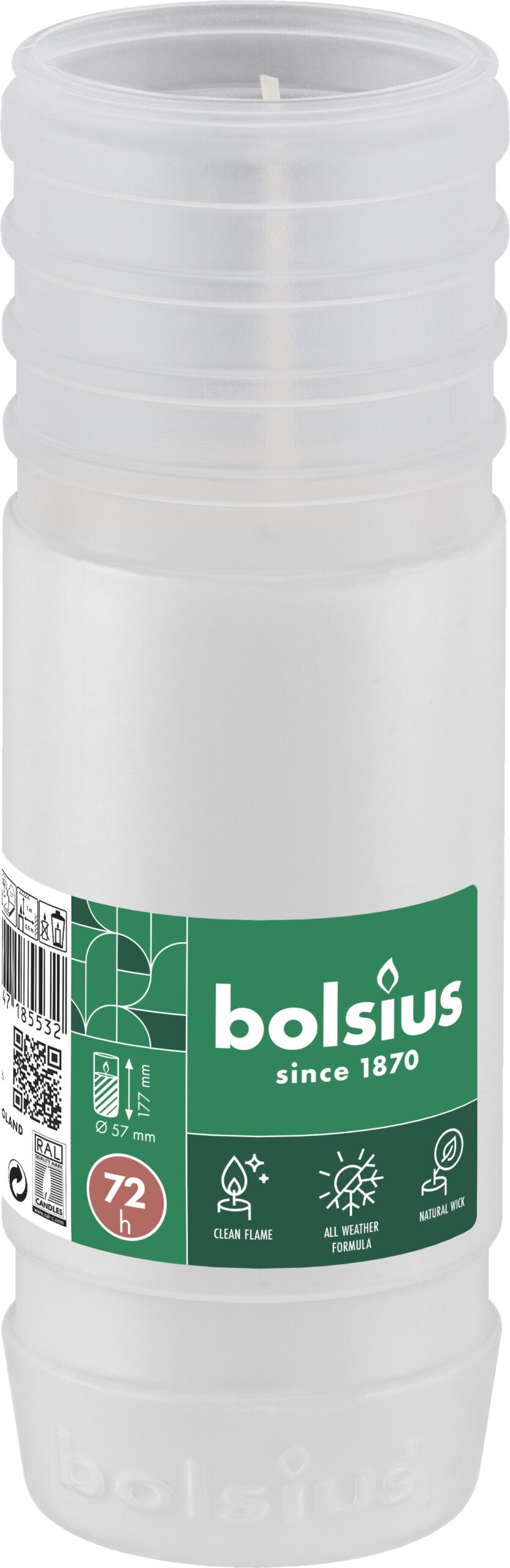 Bolsiusgraflicht nr4 navulling Wit (1 stuk)