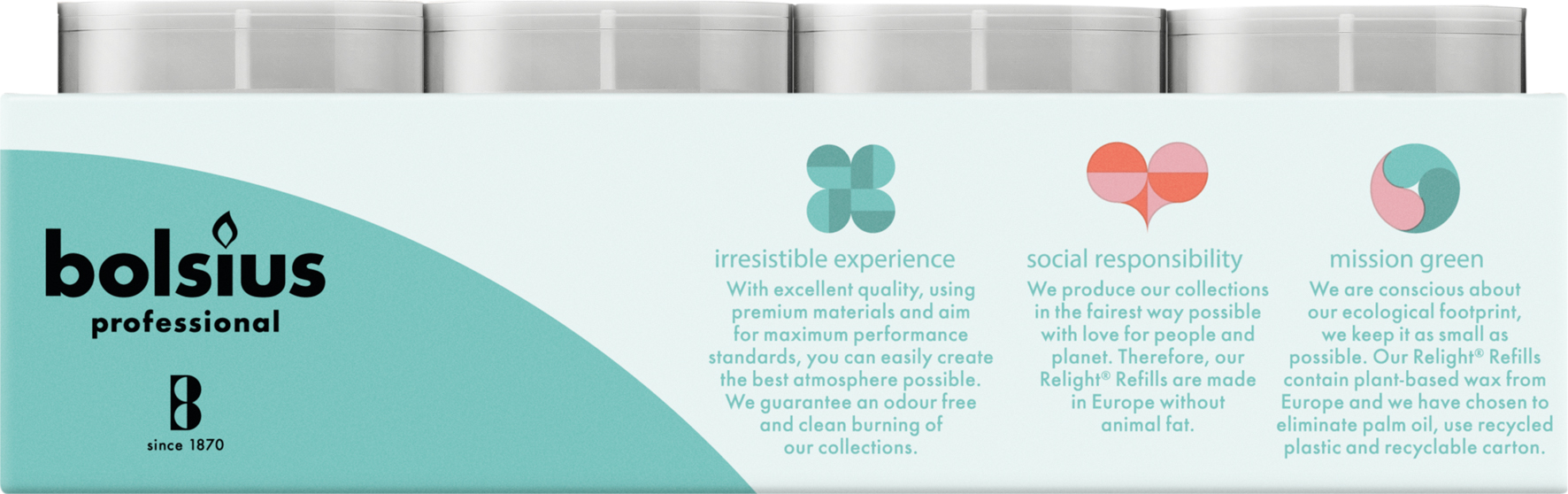 Bolsius Horeca Relight® Navullingen 64/52Grijs (20 stuks) - image 3