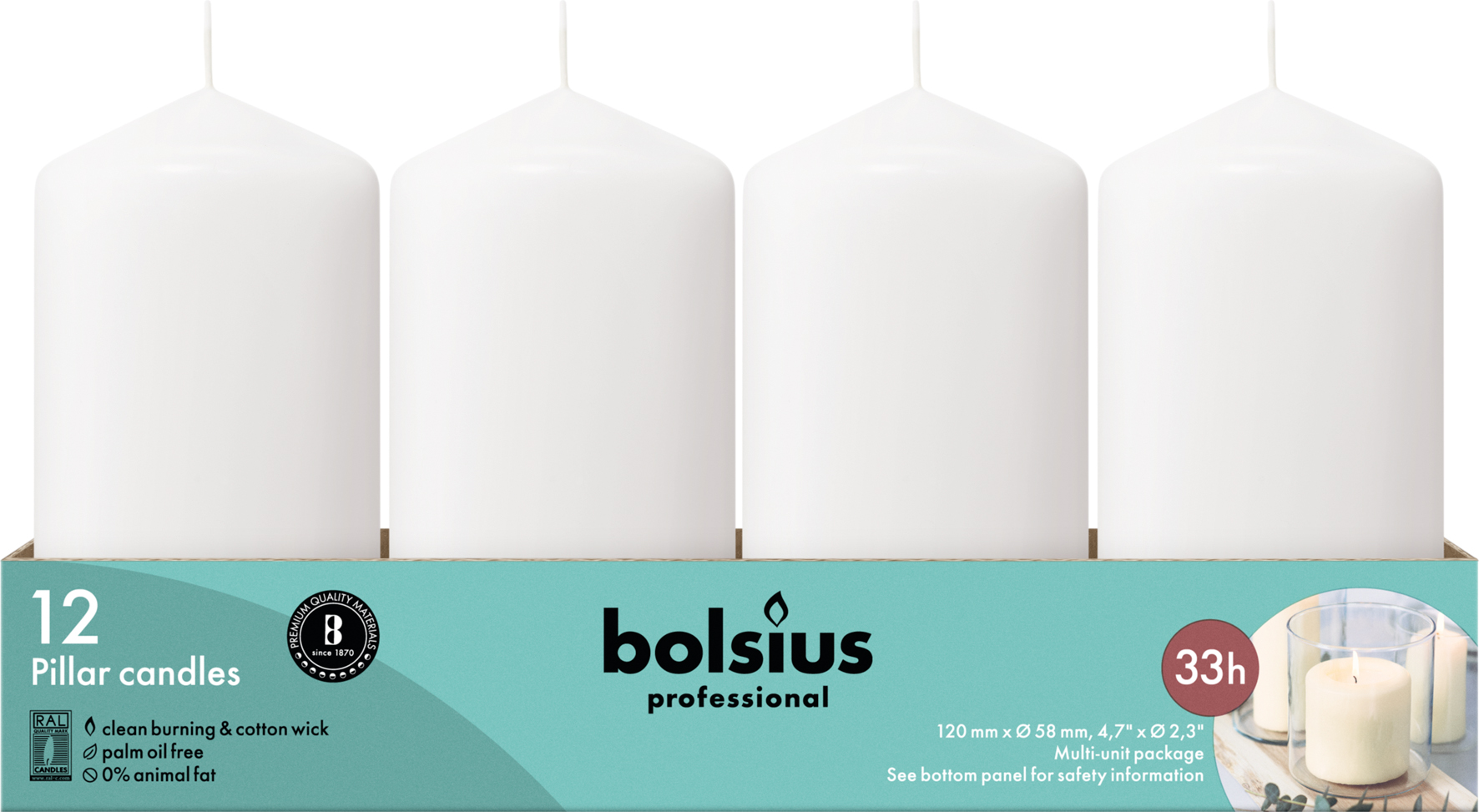 Bolsius Horeca Stompkaarsen 12/6 Wit (12 stuks) - image 2