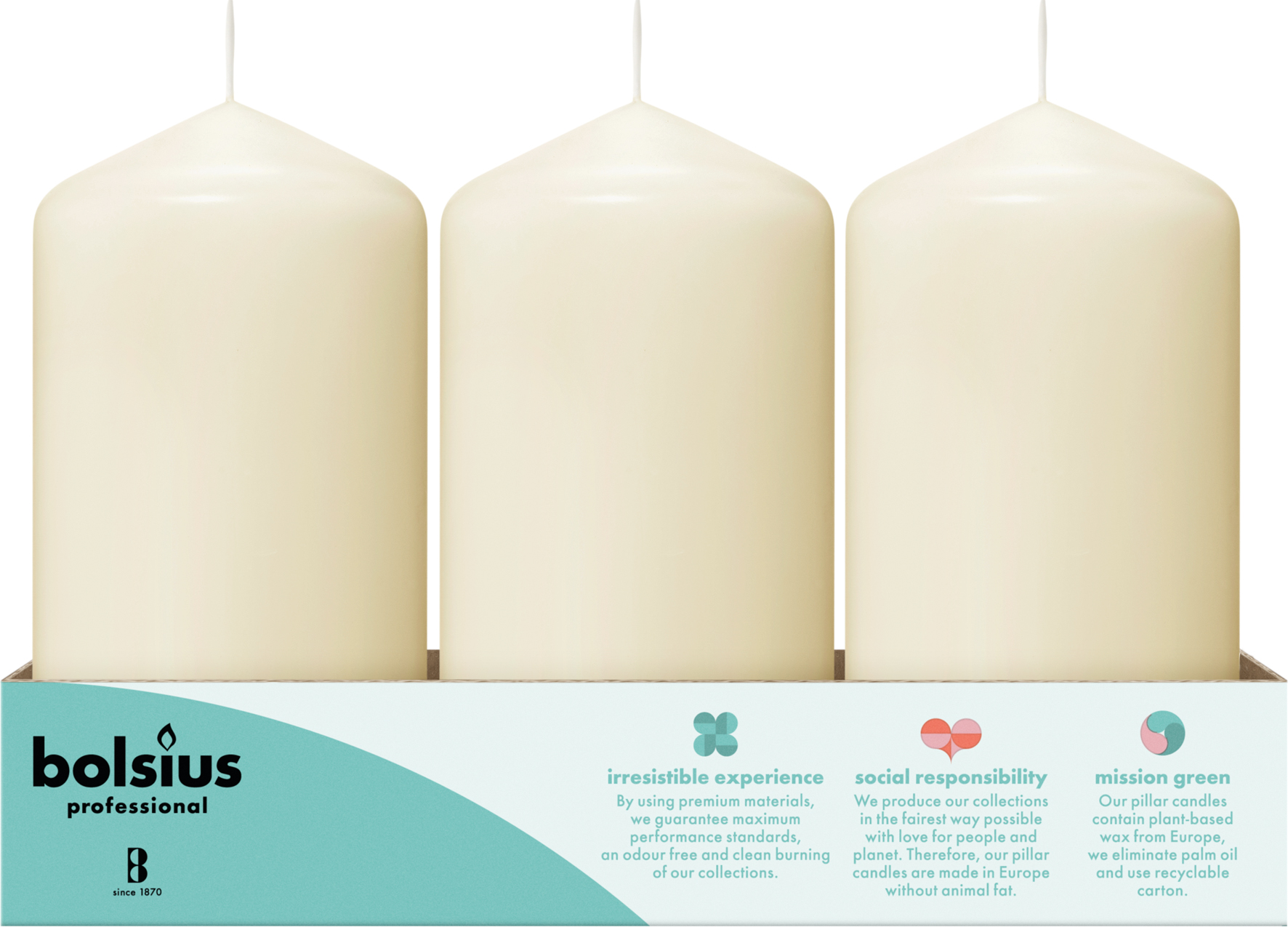 Bolsius Horeca Stompkaarsen 13/7 Ivoor (12 stuks) - image 3