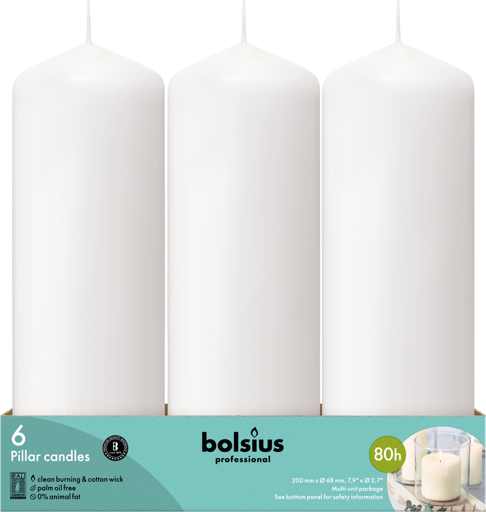 Bolsius Horeca Stompkaarsen 20/7 Wit (6 stuks) - image 3