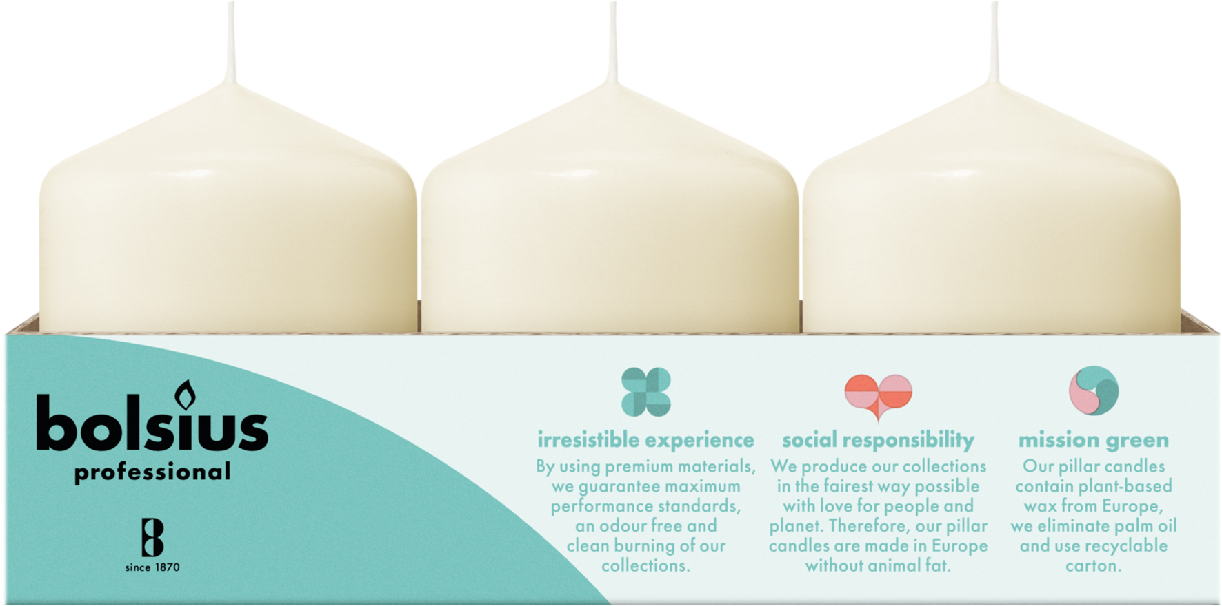 Bolsius Horeca Stompkaarsen 8/6 Ivoor (12 stuks) - image 3