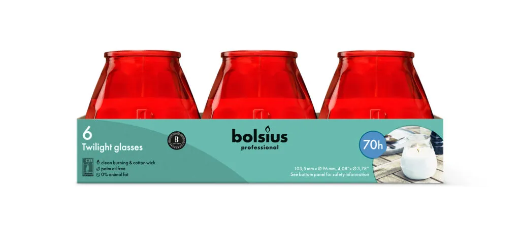 Bolsius Horeca Twilight 104/99 Rood (6 stuks)