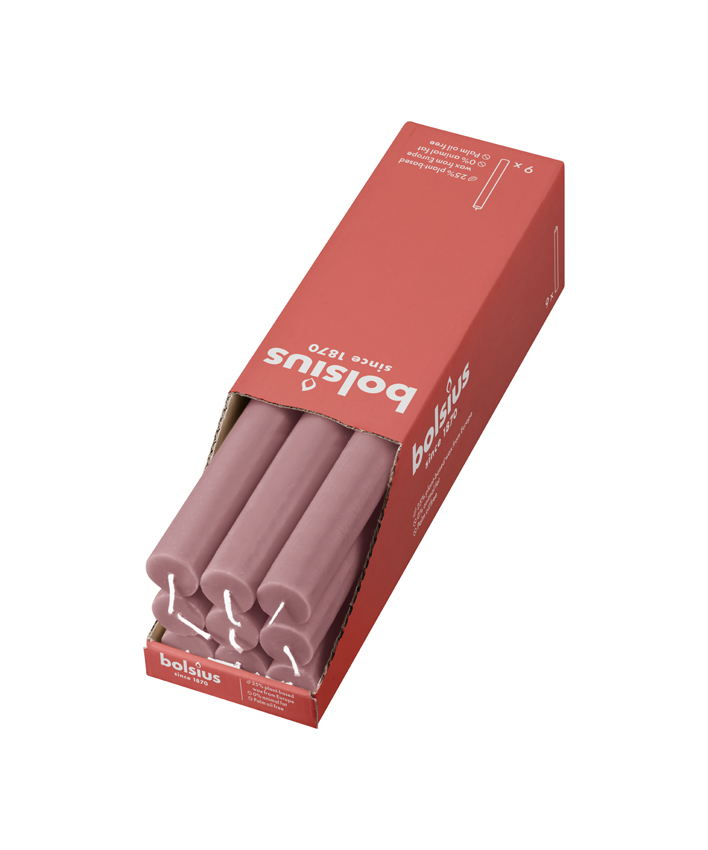 Bolsius Rustieke Tafelkaars 270/23 Ash Rose (9 stuks)