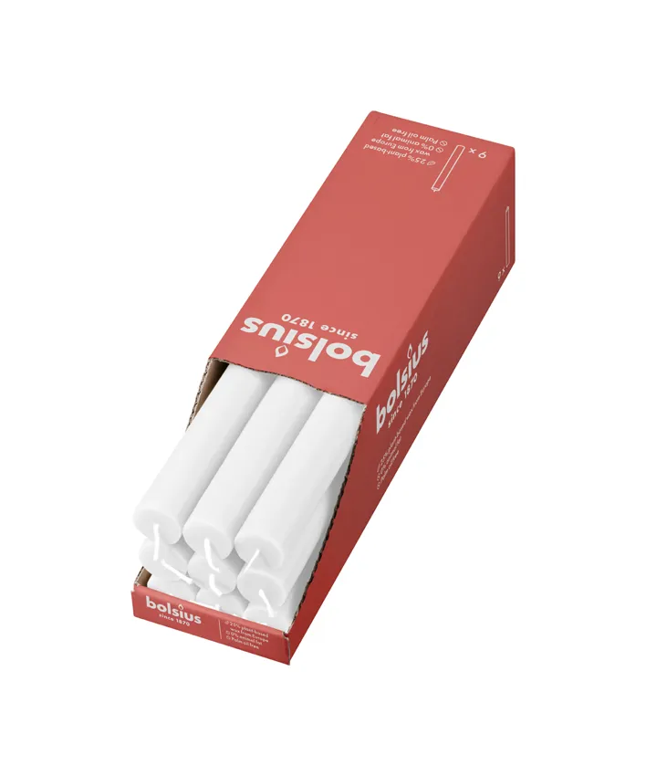 Bolsius Rustieke Tafelkaars 270/23 Cloudy White (9 stuks)
