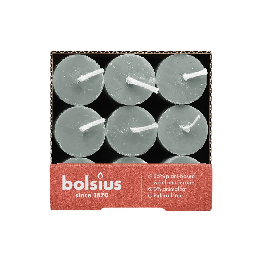 Bolsius Rustieke Tafelkaars 270/23 Jadegreen (9 stuks)