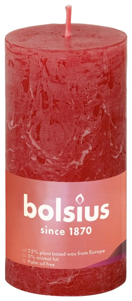 Bolsius Rustiekkaars 100/50 Delicate Red (1 stuk)