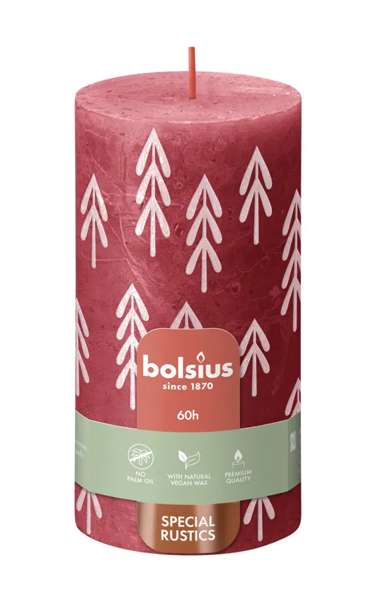 Bolsius Silhouette Rustiekkaars 130/68 Delicate Red (1 stuk)