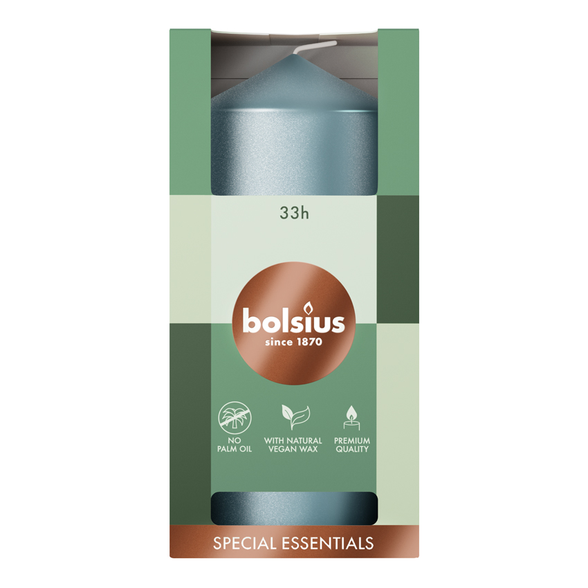 Bolsius Stompkaars 120/58 Metallic Blauw (1 stuk)