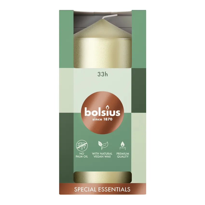 Bolsius Stompkaars 120/58 Metallic Zilver (1 stuk)