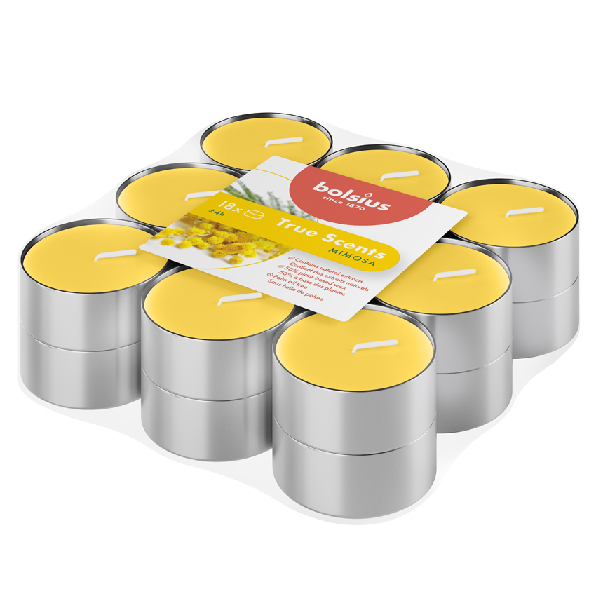 Bolsius True Scents Geurtheelichten 4U Mimosa (18 stuks)