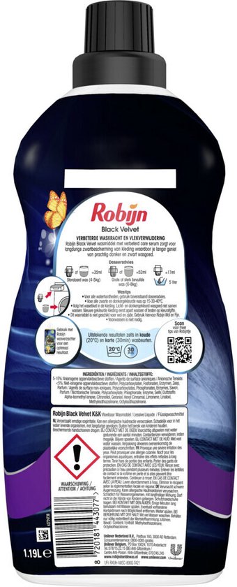 Robijn Wasmiddel Black Velvet (1190 ml)