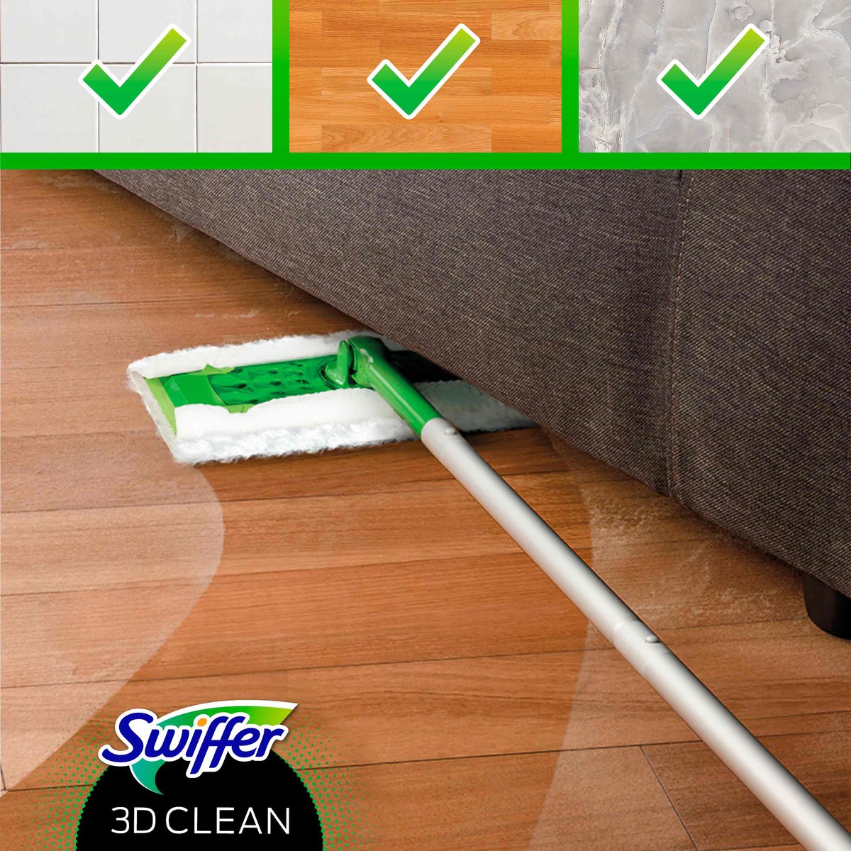 Swiffer Starterkit Vloer 3D Clean + 4X Droge + 2X Nat Doekjes (1 Set) - image 4