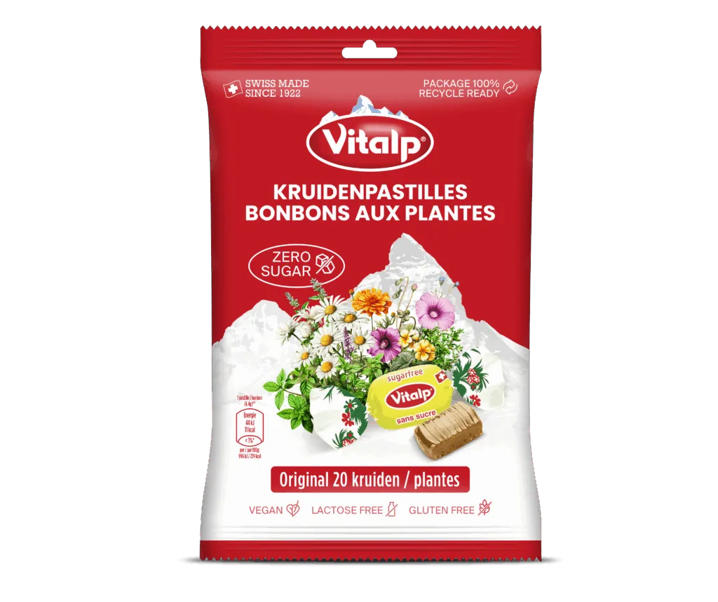 Vitalp Kruidenpastilles Origin Suikervrij (75 gr)