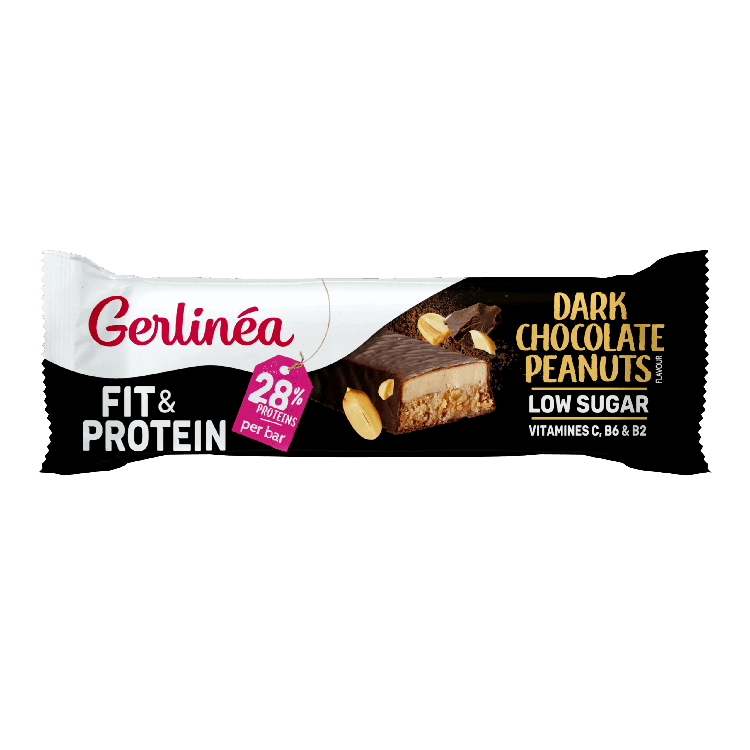 Gerlinea Fit & Protein Dark Chocolate Peanuts Reep (45 gr)