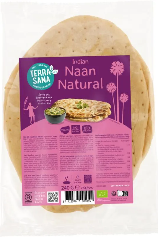 Terrasana Indiase Naan Naturel (2 stuks)