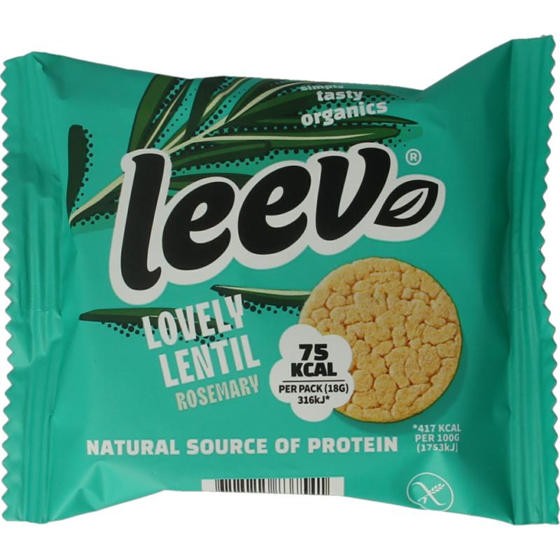 Leev Lovely Lentil Biologische Linzenwafel Rozemarijn (18 gr)