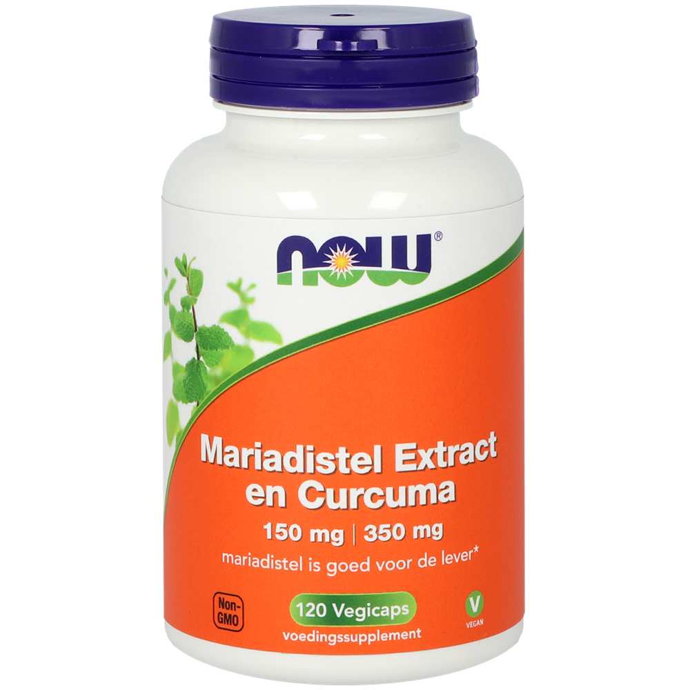 Now Mariadistel Extract 150mg en Curcuma 350mg (120 vega capsules)