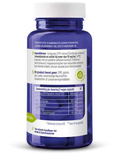 Vitakruid Cordyceps Cpa3 Mycelium Extract 12:1 (60 vega capsules) - image 2