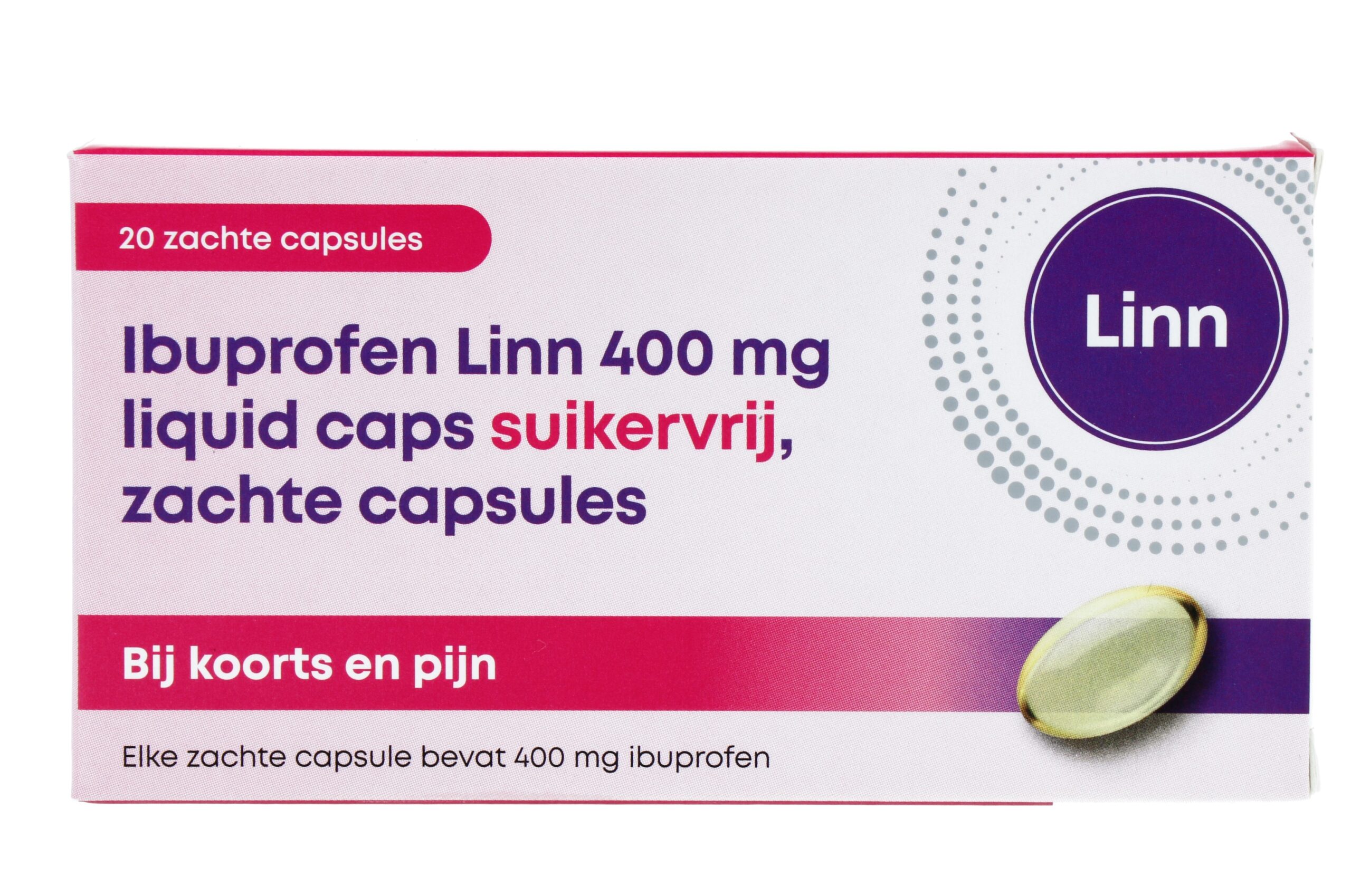 Linn Ibuprofen 400mg Suikervrij (20 capsules)