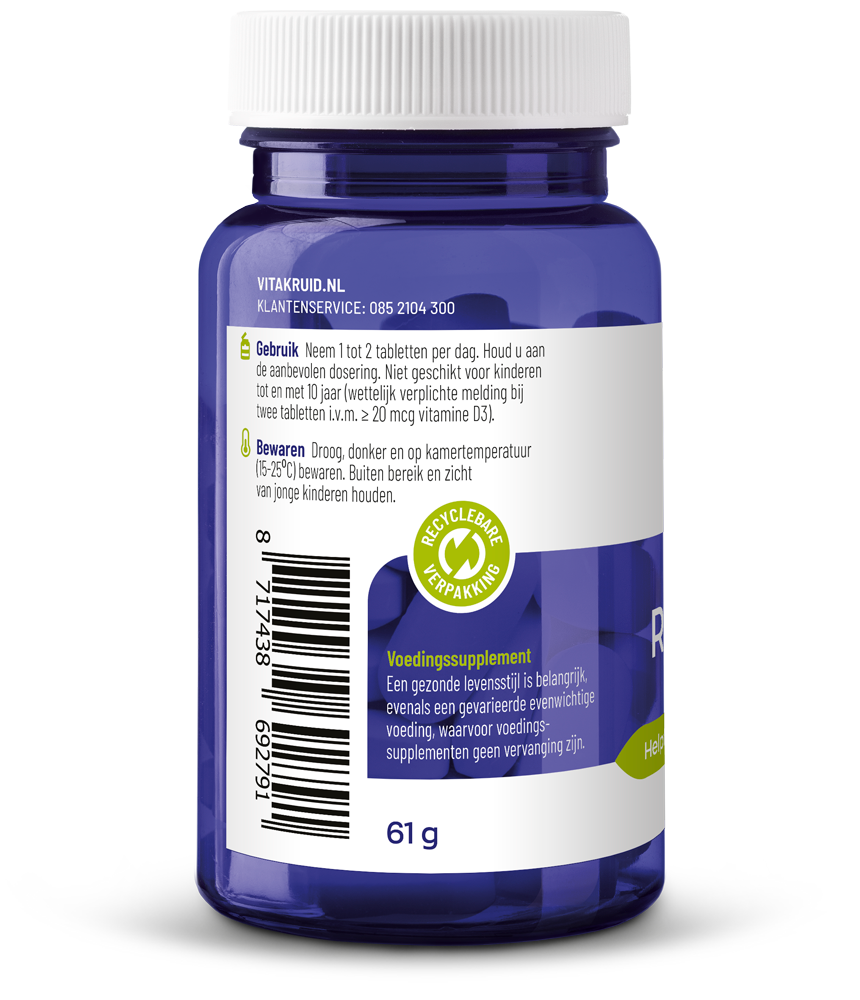 Vitakruid Relaxcomplex Oa Magnesium Tauraat & Vitamine D3 (30 tabletten)