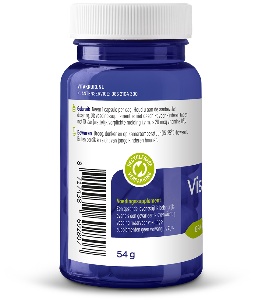 Vitakruid Visolie 1400 Tg® Triglyceriden Met D3 (30 softgels)