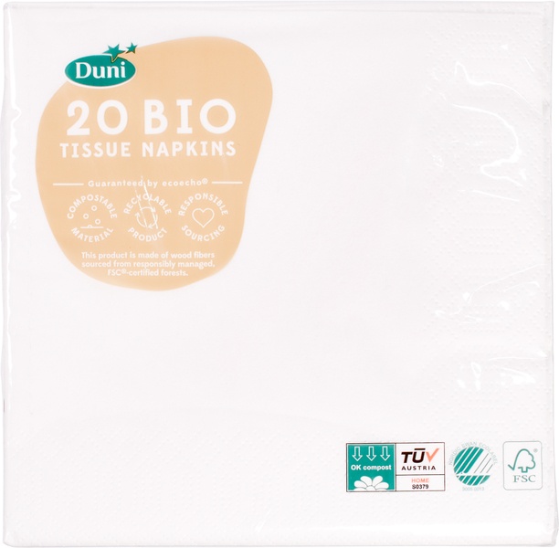 Duni Servetten Icewhite 33Cm (20 stuks)