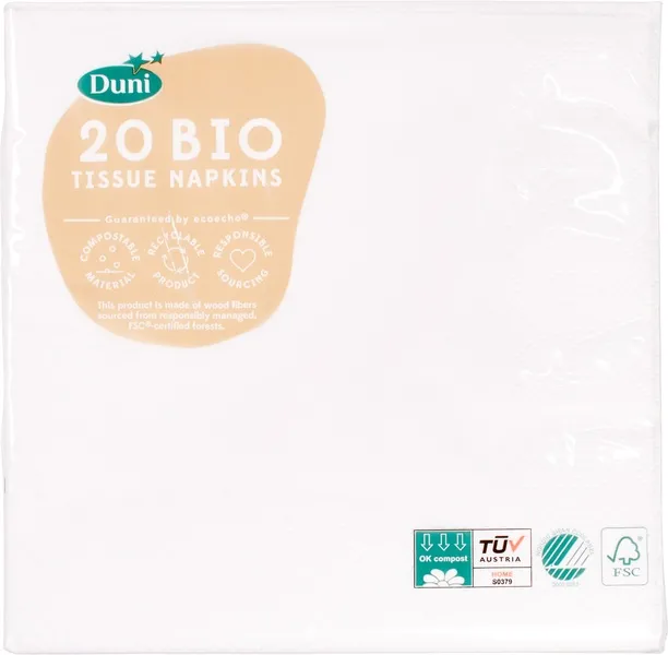 Duni Servetten Icewhite 33Cm (20 stuks)