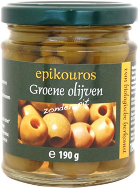 Epikouros Groene-Olijven Zonder Pit (190 gr)
