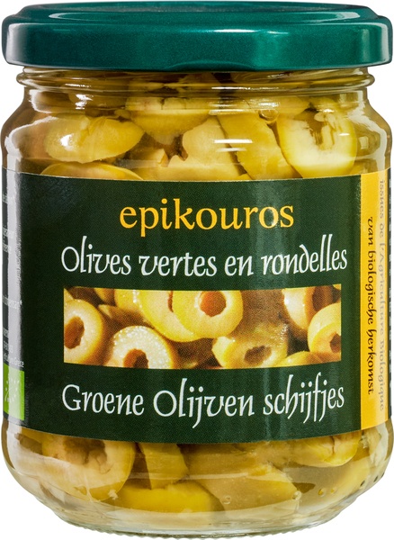 Epikouros Olijven Schijfjes Groen (190 gr)
