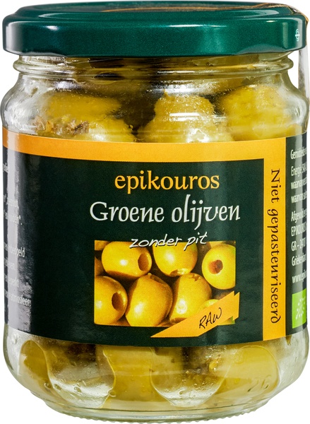 Epikouros Olijven Raw Groen Zonder Pit (100 gr)