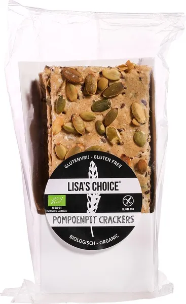 Lisa's Choice Crackers Pompoenpit Glutenvrij (175 gr)