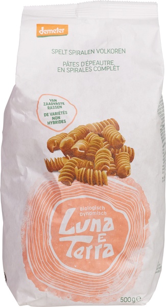 Luna E Terra Pastaspiralen Spelt, Volkoren (500 gr)