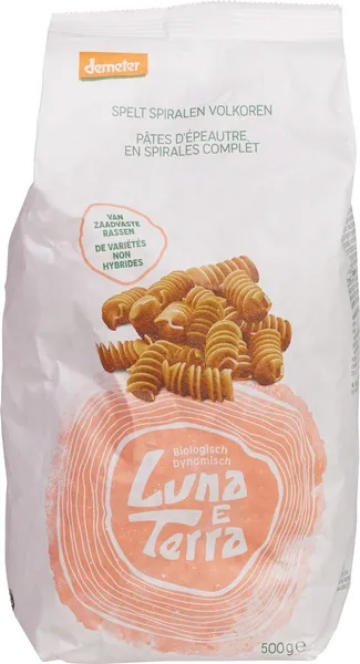 Luna E Terra Pastaspiralen Spelt, Volkoren (500 gr)