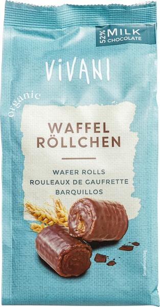 Vivani Wafel Rolls Melk (125 gr)