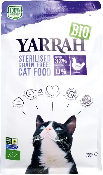 Yarrah Kattenbrokken Tarwevrij, Kip (700 gr)